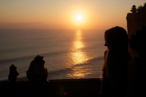 Sonnenuntergang mit Affe